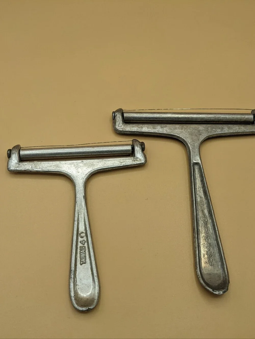 Vintage Cheese Slicer Metal Wire w/ Roller Taiwan Qty 2 Cut 3
